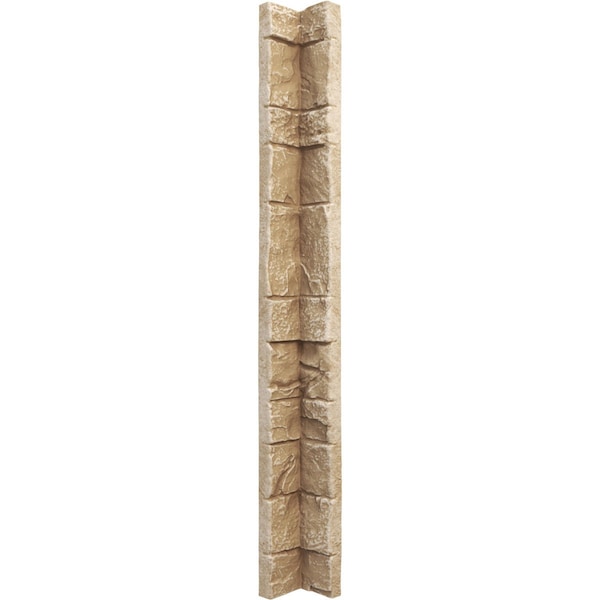 Ekena Millwork 3"W x 3"D x 48"H Universal Inside Corner for StoneWall Faux Stone Siding Panels, Sandstone PNUIC03X48SD - main